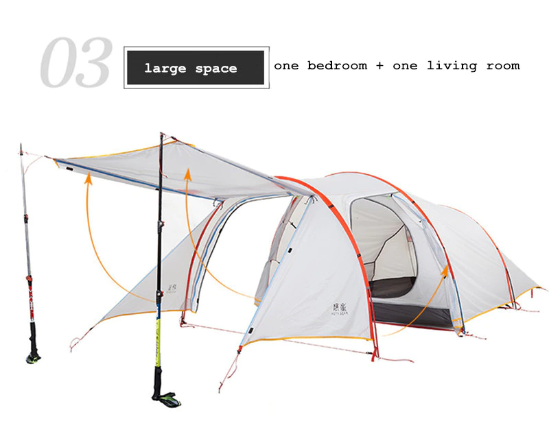 Cheap Goat Tents ASTA GEAR Outdoor 3 Person Tunnel Tent  Rainproof Large Space Family Camping Equipment   
